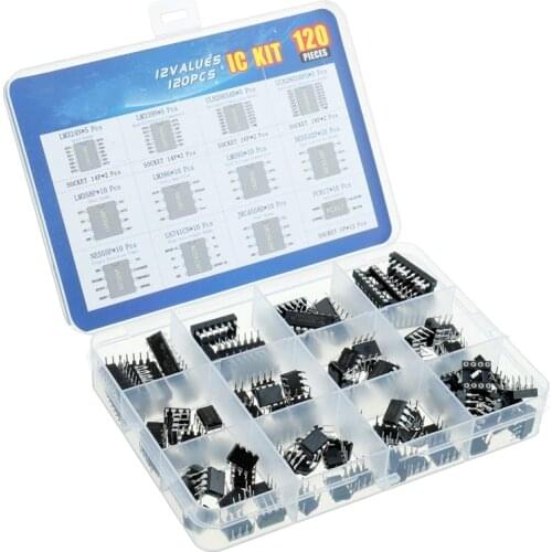 12 Kinds of Chips 120 Opamp Timer Darlington Photocoupler LM324 LM339 ULN2003AN ULN2803APG LM358P LM386 IC Kit