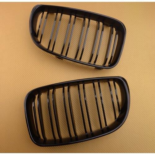 2pcs 51137166439 Car Dual Double Slat Kidney Grille fit for BMW 1 Series E81 3-door E82 Coupe E87 5-door Facelift E88 Cabrio