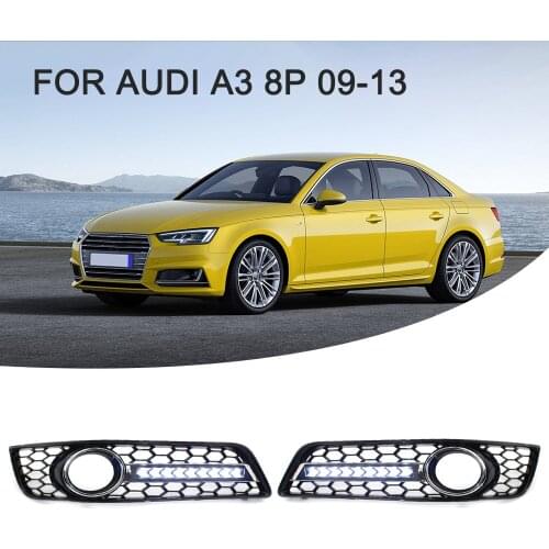 2pcs Left and Right Front Bumper Fog Light Lamp Grille Fog Lamp Cover car styling for AUDI A3 8P 09-13