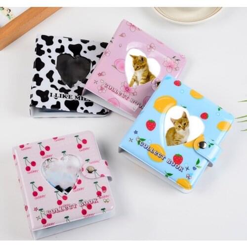 3 Inch PVC Photo Album Fruit Heart Interstitial Case for Name Card Mini Scrapbooking Storage for Wedding