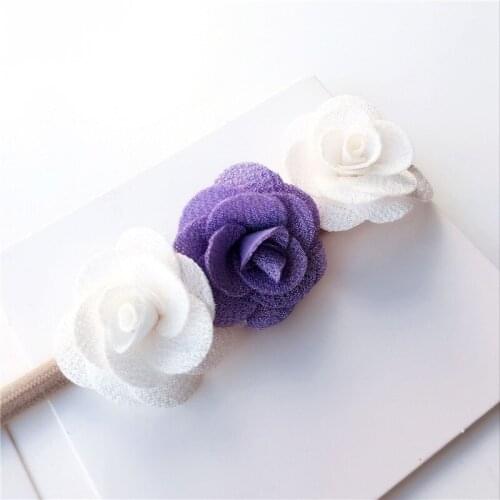 3pcs/set Baby Girl Spandex Nylon Pearl Flower Girls Hairbands Children Skinny Stretchy Flower Hairband Bowknot Baby Accessories