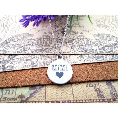 3pcs/lot Fashion stainless steel necklace "MiMi heart " Charms Pendant necklace jewelry Gift more style for choosing