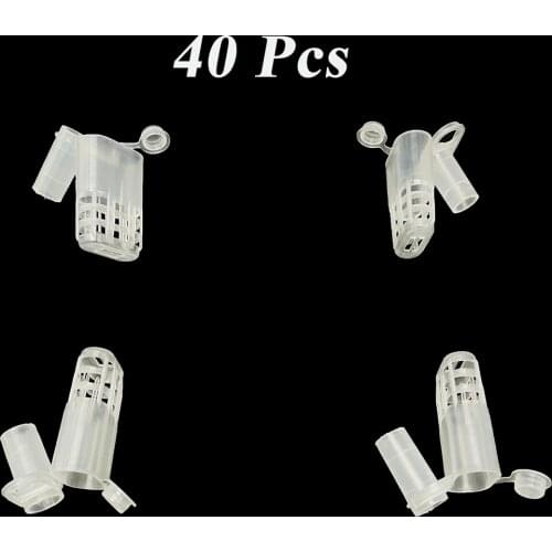 40PCS Beekeeping Queen Rearing Cage Box Cup Plastic Introduction Imprison Captivity Bee Tools Supplies Equipment Apiculture
