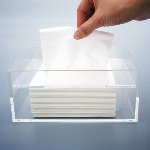 1PC Acrylic Tissue Box Cover Rectangle Desk Napkin Tissue Holder Dispenser Home Creative Hotel Car Paper Boxes Christmas Gift
