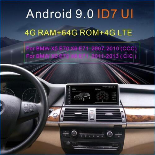 IPS 4G+64G Android 9.0 player 4G LTE for BMW X5 E70/X6 E71 (2007-2014) Original CCC/CIC System Car navigation multimedia