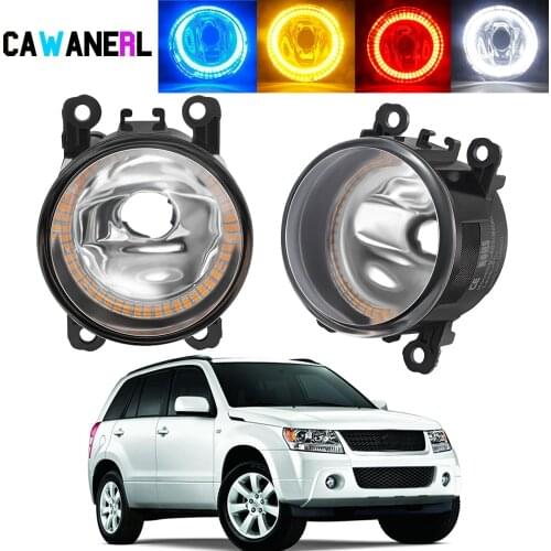2 X Car Angel Eye Fog Light Assembly For Suzuki Grand Vitara 2 / II JT 2005-2015 Halo Ring DRL Fog Daytime Running Lamp 20W 12V