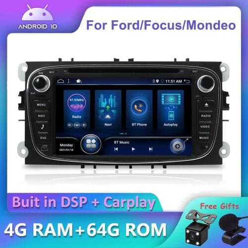 Bosion Android 10 DSP CarPlay Car Radio Multimedia Player For FORD/Focus/S-MAX/Mondeo/C-MAX/Galaxy Auto Stereo GPS 2 din DVD GPS