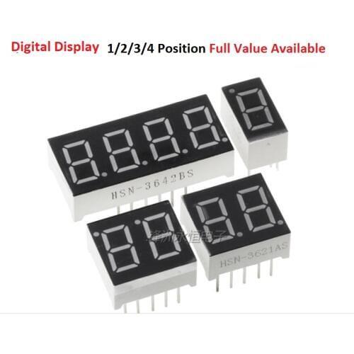 5PCS Digital Tube 0.28" 0.36" 0.56" inch 1/2/3/4 segment Position Common anode/cathode Red LCD Digital Display Tube AS/BS