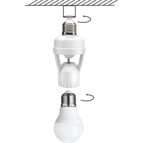 E27 LED Lamp Holder AC 110V 220V PIR Sensor Switch Motion Detector EU/UK Standard Light Holder for Corridor Stairs Led Bulb