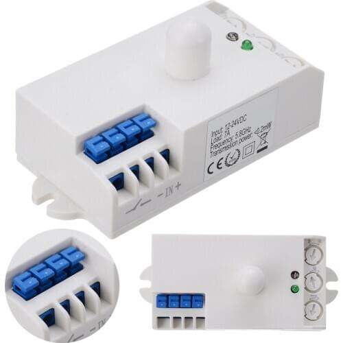 DC 12V-24V 5.8GHz Microwave Radar Motion Sensor Body Motion sensor Induction Switch for LED Light Switch