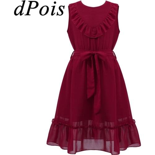 Summer Girls Dresses Chiffon Flower Girls Dress Kids Dancewear Birhtday Party First Communion Clothing Ballet Dance Cosutmes