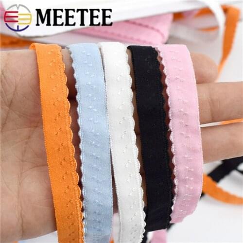 Meetee 22/45M 11mm Nylon Elastic Band for Underwear Shoulder Strap Double-layered Edge Folding Bra Belt Spring Band DIY Sewing