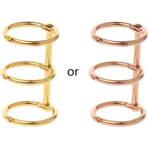 DIY Metal Clip 3 Holes Ring for Notebook Loose Leaf Diary Photo Album Binding