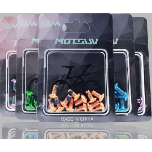 MOTSUV 12PCS/Set M5*10MM T25 Screw Mountain Bike Colorful Disc Screw Alloy Steel Disc Disc Brake Rotor Pad