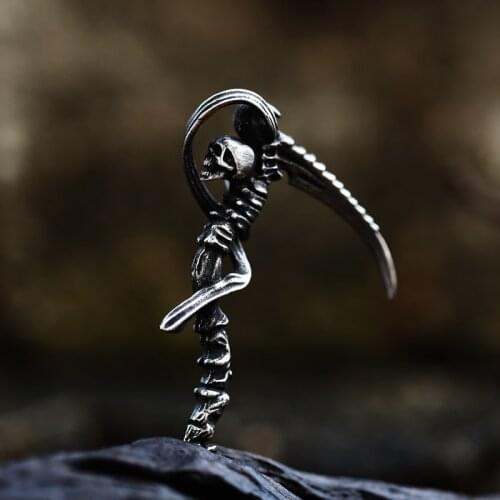 BEIER Punk chokers stainless steel chain necklace men Death scythe skull headphones pendant statement necklaces BP8-311