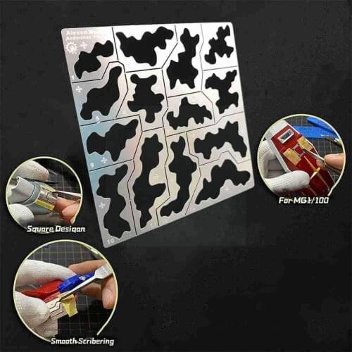 AJ0032 Black Forest Camouflage Leaky Spray Tanks Model Tool Paint Template Coloring Board Spray Hollow 1/100 Mecha Kit For H1B3