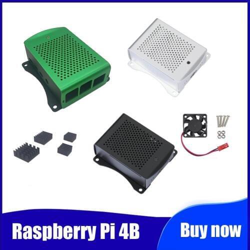 New! Raspberry Pi 4B Aluminum Case Metal Enclosure With heatsink +fan for Raspberry pi 4 Model B Compatible with Raspberry Pi 4B