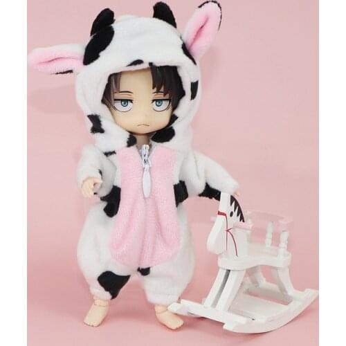 Ob11 Doll Clothes Obitsu11 Animal Cartoon Clothes Plush One-piece Pajamas for GCS, 1/12BJD Doll Clothes Accessories