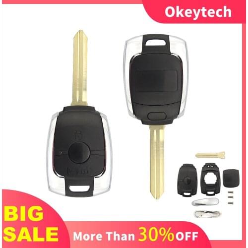 OkeyTech 10PCS Remote Control Car Key Shell For SsangYong Korando Kyron Actyon Rexton Car Key Cover Replacement With Uncut Blade