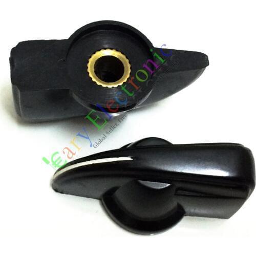 Wholesale and retail 20pc chicken head knob aged black set 6mm screw brass insert pedal control audio free shipping