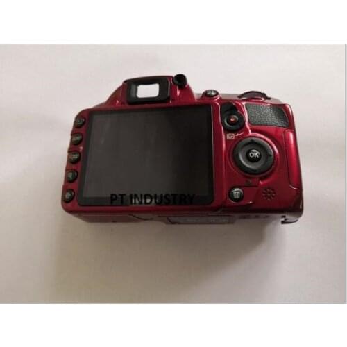 Original D3100 Rear Cover Back Red backshell Without LCD Display Screen Botton Key Cover and Flex Cable FPC For Nikon D3100