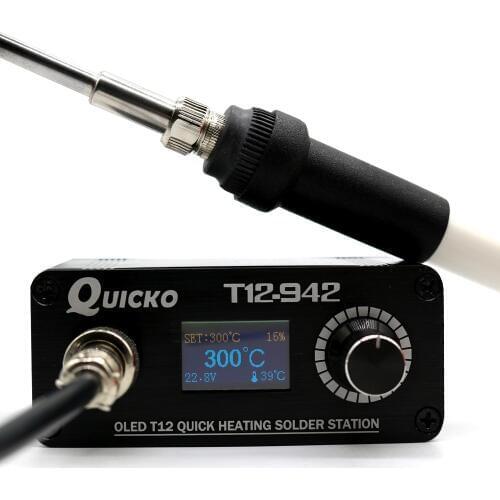 Quick Heating T12 Soldering Station Electronic Welding Iron T12 OLED Digital Soldering Iron T12-942 With K-Tips and Handle