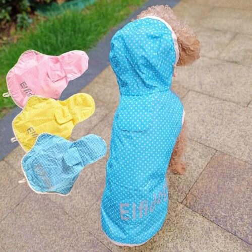Dots Foldable Pet Raincoat Jacket Golden Retriever Corgi Schnauzer Dog Waterproof Cloak For Small Large Big Animal Rain Clothing