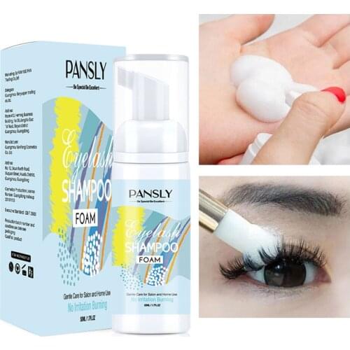 PANSLY Professional Eyelash Shampoo Foam Cleaner Individual Eyelash Extension Shampoo Remover For Grafting Planting Eyelashes