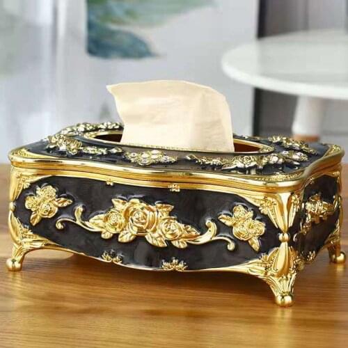 Luxury Home Table Tissue Box Cover Office Bar Car Desktop Paper Towel Storage Box Plastic Napkin Holder Case Elegant Organizer
