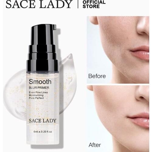 SACE LADY Gold Foil Makeup Precream Smooth Blur Primer Even Fine Lines Pore Perfect Moisturizing Brightening Cosmetics 6ml
