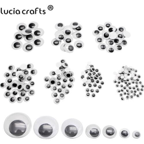 520pcs/lot Self-adhesive Mixed 6/8/10/12/15/18/20mm Eyes For Toys Dolls Googly Wiggly Eyes DIY Scrapbook Accessories K0803