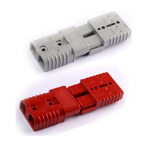 600V 50A gray red SB50 Plug Connector Pole copper Contacts Solar Panels Battery T Handle Anti dust cover with 8 AWG terminal