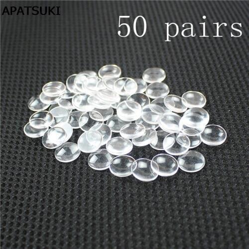 50pairs/lot Glass Eye Chips for Blythe doll Glass Eyechips Transparent Pupils 14mm DIY Patch Pupils Eyes Doll Accessories