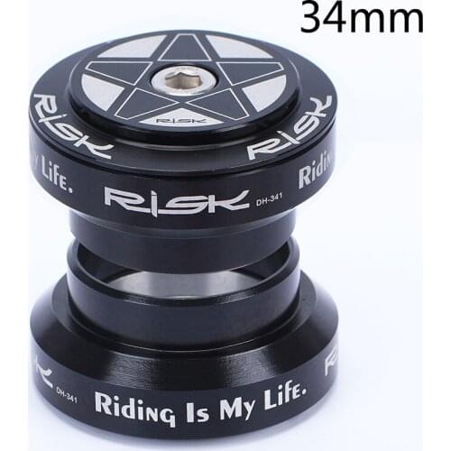 RISK 34mm Ultralight Bicycle Hollow External Headset for Fixed Gear MTB Bike 1 1/8" 28.6mm Straight Steerer Fork Bearing Headset