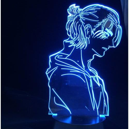 Eren-serenity Attack on Titan Shingeki No Kyojin 3d Led Lamp Light Anime Decor Night Light Kids Birthday Gift Dropshipping