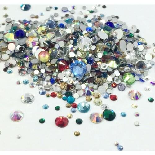 Swarovsky Shiny Nail Rhinestones AB Transparent White Mix Model SS3-SS40 Flat Bottom Rhinestones 3D Nail Rhinestone Decoration