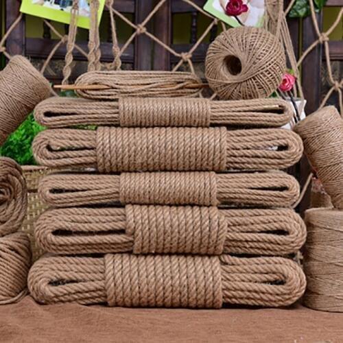 4mm 10m-40m Natural Jute Rope Twine Rope Hemp Twisted Cord Macrame String DIY Craft Handmade Decoration Pet Scratching