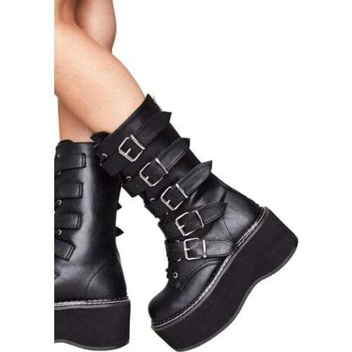 Lapolaka Design Female Motorcycle Boots Flat Heel Round Toe Zip Platform 2021 Fashion Women Booties Large Size 43 Comfy Shoes
