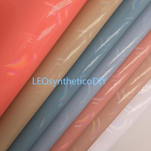 1PC 21X29CM Iridescent Patent Synthetic Leather Fabric Leather Sheets, PU Leather For Making Bows LEOsyntheticoDIY 6S46A