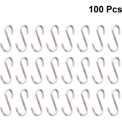 100pcs DIY Mini S-shaped Hooks Sturdy S-shaped Hooks Stainless Steel S-shaped Hangers Metal DIY Jewelry Accessory Hanging Hooks