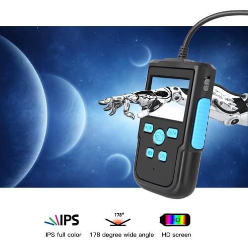 1080P 2.4''IPS Screen Car 8mm Industrial Endoscope Camera 8 LED Adjustable Professional Inspection Cam IP67 Waterproof Borescope