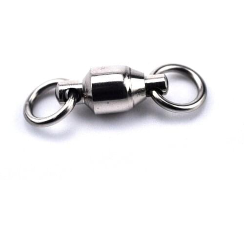 11pcs Fishing tackle double ring high speed welded bearing swivel ring stainless steel peeling swivel ring