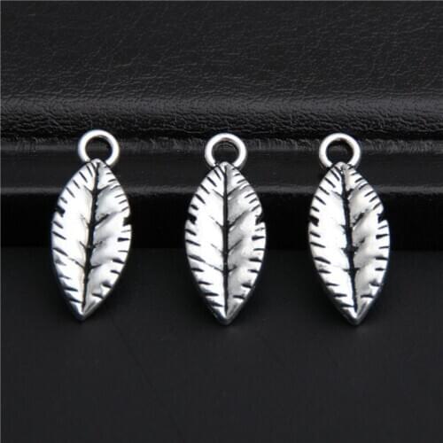 20pcs DIY Leaf Silver Color Color Alloy Pendant Leaves Charms Metal Bracelet Charm Bride Jewelry Accessories A2774