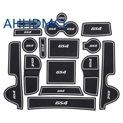 AHHDMCL Non-Slip Car Door Gate Slot Mats Cup Armrest Storage Pad Mat For Trumpchi GS4 2017