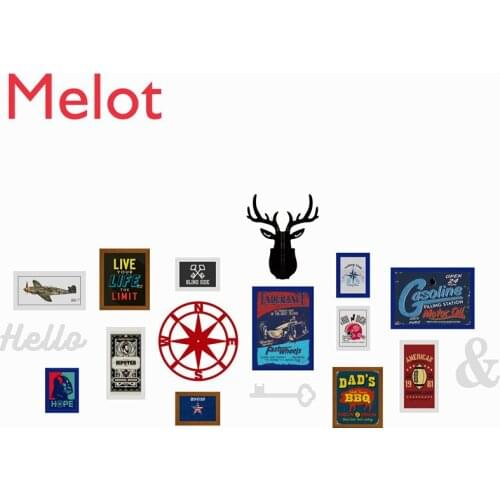 American Industrial Style Deer Head Photo Wall Three-Dimensional Decoration Frame Painter Clothing Shop Background Wall Pendant