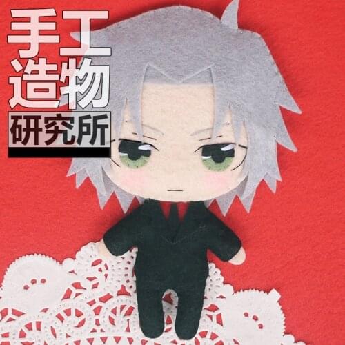 Anime Gokudera Hayato 12cm Soft Stuffed Toys DIY Handmade Pendant Keychain Doll Creative Gift