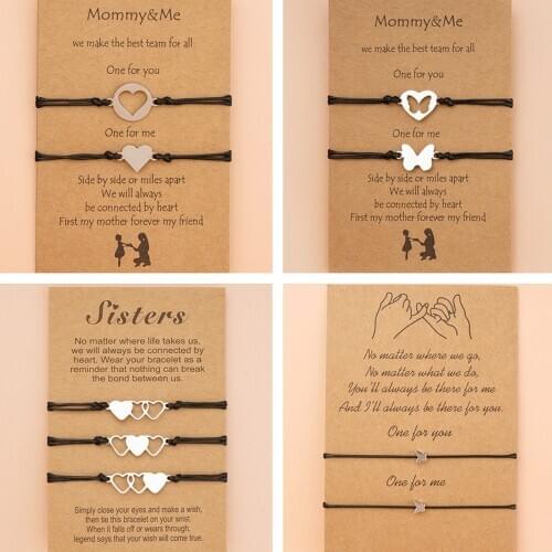 Charmsmic 3pcs/Set Sisters Triplets Charm Bracelets Stainless Steel Anti Allergy Birthday Gift Unique New Heart Shape Jewelrys