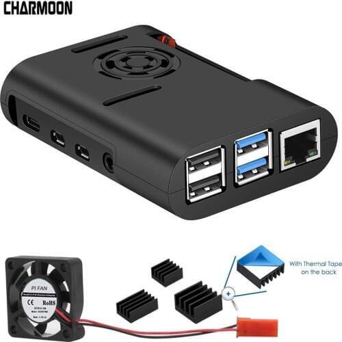 Raspberry Pi 4 Case, Raspberry Pi Case with Cooling Fan, Raspberry Pi 4 Heatsink for Raspberry Pi 4 Model B, Pi 4B, Pi 4