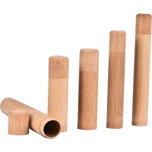 Eco-friendly Jar Portable Tea Canister Lid Handmade Natural Container Round Bamboo Storage Box Holder Sealed Storage Can Gadgets