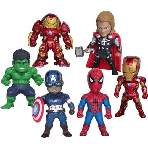 Marvel Avengers Hulk Thor Spiderman Iron Man Captain America Action FigureToy PVC Model Collectible Birthday Gift for Children